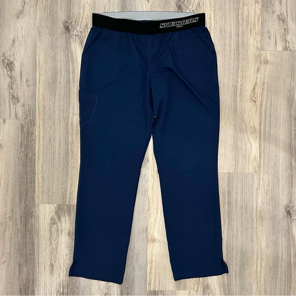 Skechers Barco Scrub Pants 3 Pocket Cargo Navy Blue Elastic Waist Size XL - Picture 1 of 7